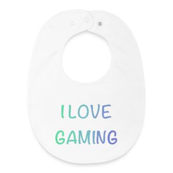 I Love Gaming - Baby Organic Bib - white - Front