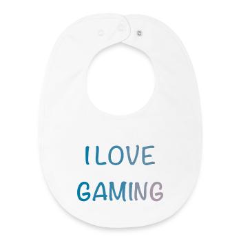I Love Gaming Watercolor - Baby Organic Bib - white - Front