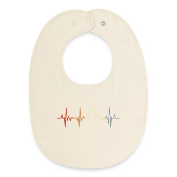 Vintage Yogini Heart Line - Baby Organic Bib - soft Ecru - Front