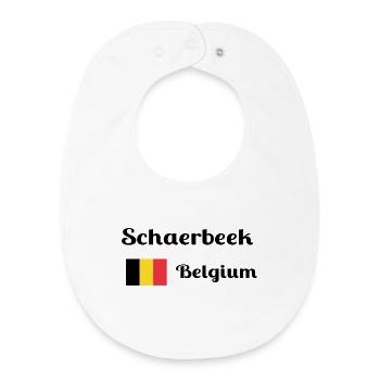 Schaerbeek Belgien - Stilvolle Drucke - Baby Organic Lätzchen - Weiß - Vorne