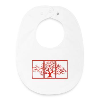 Nature view (red) - Baby Organic Bib - white - Front