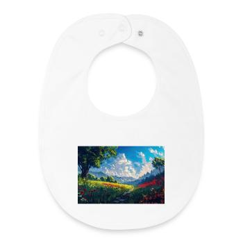 Nature Landscape Illustration Poster - Baby Organic Bib - white - Front