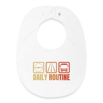 Bus driver daily routine - Baby Organic Bib - white - Front