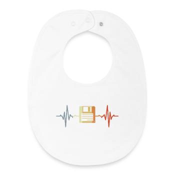 Retro Floppy Disk ECG - Baby Organic Bib - white - Front