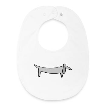 Dog line art drawing - Baby Organic Bib - white - Front