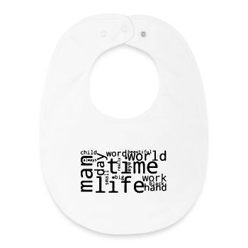 Stylized Frequent English Word Cloud - Baby Organic Bib - white - Front