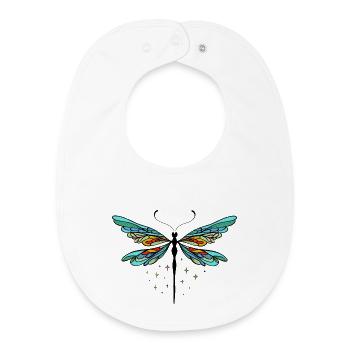 Dragonfly Libelle - Baby Organic Lätzchen - Weiß - Vorne