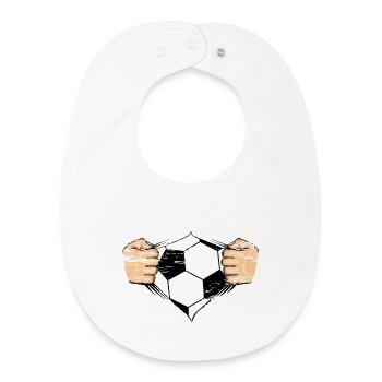 Soccer Design utilisé - Bavoir bébé bio - blanc - Devant