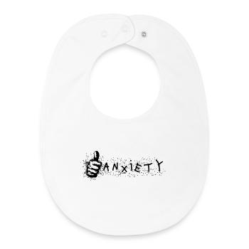 Anxiety Thumbs Up Ironic Mental Health Design - Baby Organic Bib - white - Front