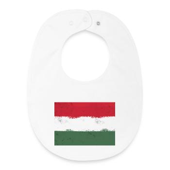 Drapeau de la Hongrie - Bavoir bébé bio - blanc - Devant