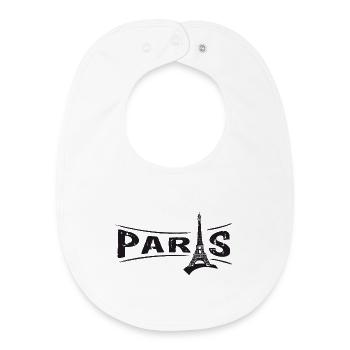 PARIS avec la Tour Eiffel - Bavoir bébé bio - blanc - Devant