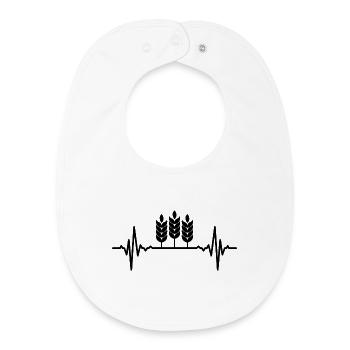 Wheat cultivation heartbeat - Baby Organic Bib - white - Front