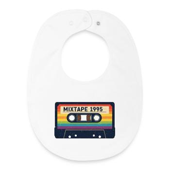 Mixtape 1995 Cassette Rétro Rainbow Vibes Musique - Bavoir bébé bio - blanc - Devant