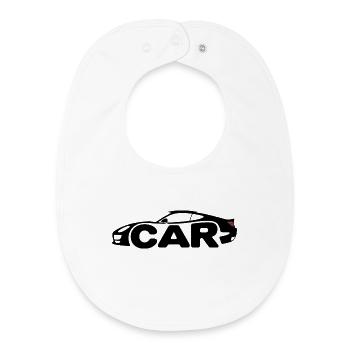 Voiture de sport - Logo de voiture cool - Bavoir bébé bio - blanc - Devant