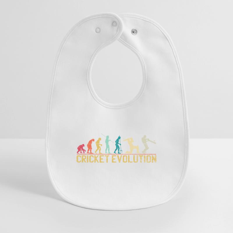 Conception sur le thème de Cricket Evolution Bavoir bébé bio