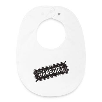 Conception de motif de la ville de Hambourg - Bavoir bébé bio - blanc - Devant