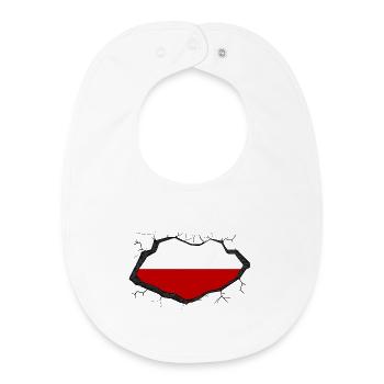 Drapeau polonais - Bavoir bébé bio - blanc - Devant