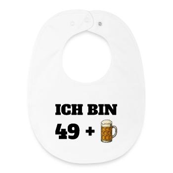 49 + 1 bière disant 50e anniversaire des hommes - Bavoir bébé bio - blanc - Devant