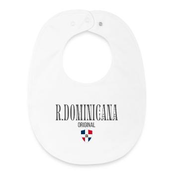 Dominican pride, sleek minimalist design - Baby Organic Bib - white - Front