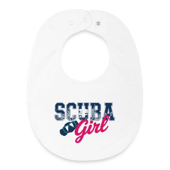 Conception de plongée sous-marine pour fille - Bavoir bébé bio - blanc - Devant