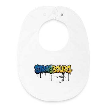 Lettrage strasbourgeois façon graffiti - Bavoir bébé bio - blanc - Devant
