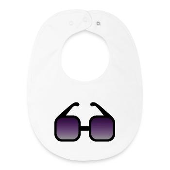Lunettes de soleil dégradées noires - Bavoir bébé bio - blanc - Devant