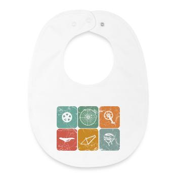 Vélo Cyclisme Pièces de vélo vintage Cadeaux de cycliste - Bavoir bébé bio - blanc - Devant