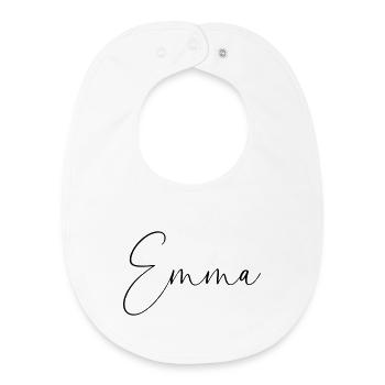 emma / handschrift personalisiertes design - Baby Organic Lätzchen - Weiß - Vorne
