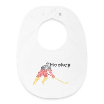Flaggenfarben Eishockey Silhouette - Baby Organic Lätzchen - Weiß - Vorne