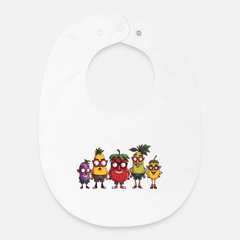 fruit - Bavoir bébé bio - blanc