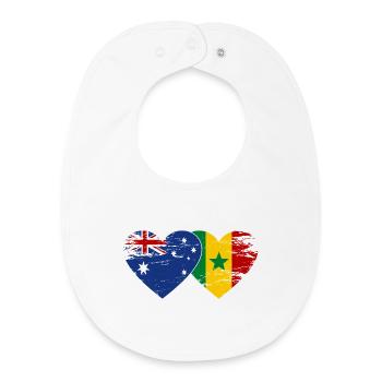 Australien Senegal Flagge Herz - Baby Organic Lätzchen - Weiß - Vorne