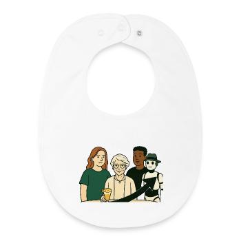 Mamie Karin - Bavoir bébé bio - blanc - Devant