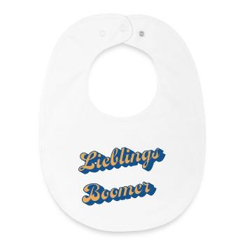 Liebings Boomer Script Logo - Baby Organic Lätzchen - Weiß - Vorne