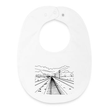 Railway Sketch - Baby Organic Bib - white - Front