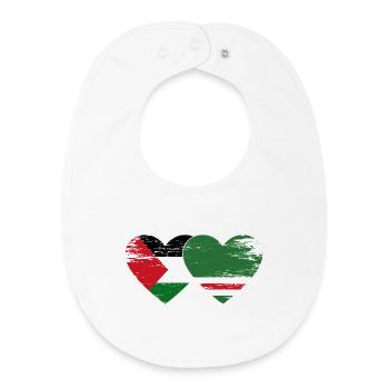 Palestine Chechnya Flag Heart Used - Baby Organic Bib - white - Front