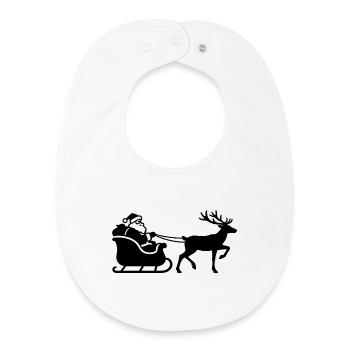Santa Sleigh Silhouette - Baby Organic Bib - white - Front