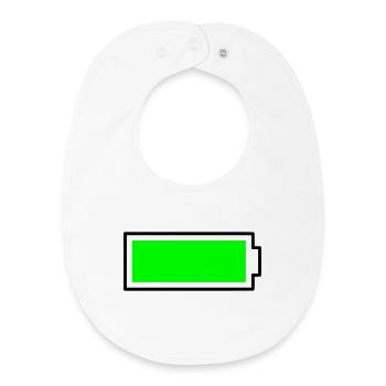 Batterie de conception de bloc vert néon pleine énergie - Bavoir bébé bio - blanc - Devant