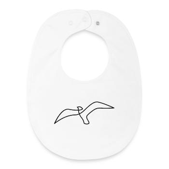 Bird sketch – elegant motif for nature lovers - Baby Organic Bib - white - Front