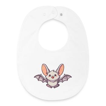 bat - Baby Organic Bib - white - Front
