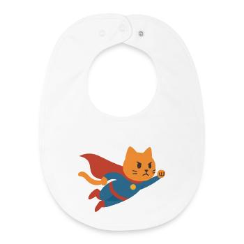 Super Chat, the savior of the world - Baby Organic Bib - white - Front