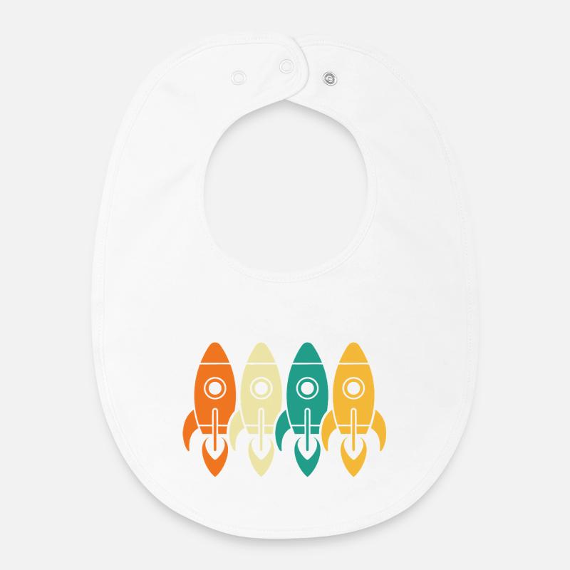 Vintage Rockets Space Exploration Engineer Gift - Baby Organic Bib - white