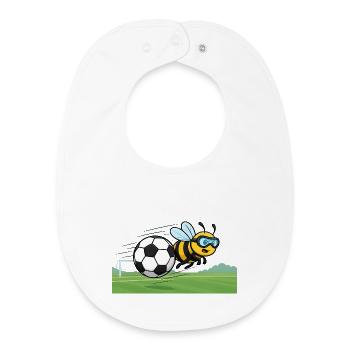 Mouche d’abeille de football - Bavoir bébé bio - blanc - Devant