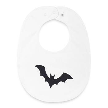 Silhouette of a nocturnal bat - Baby Organic Bib - white - Front