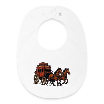 Horse-drawn carriage carriage scene - Baby Organic Bib - white - Front
