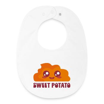 Patate douce dessin animé mignon - Bavoir bébé bio - blanc - Devant