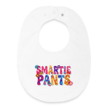 Smartie Pants: Colorful Flower Psychedelic - Baby Organic Bib - white - Front