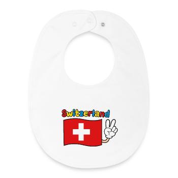 Schweiz Flagge - Baby Organic Lätzchen - Weiß - Vorne