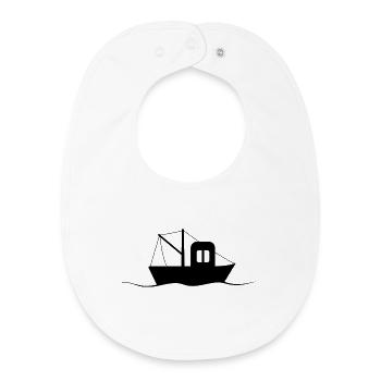 Fischkutter Silhouette, kleines Schiff - Baby Organic Lätzchen - Weiß - Vorne