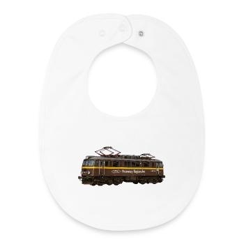 Lokomotive Retro Przewozy Regionalne EU07 PKP - Baby Organic Lätzchen - Weiß - Vorne