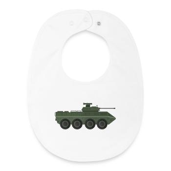 Militär-LKW - Baby Organic Lätzchen - Weiß - Vorne